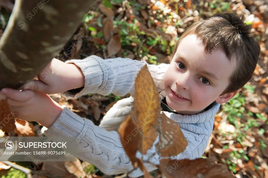 Boy in nature in autumn hues