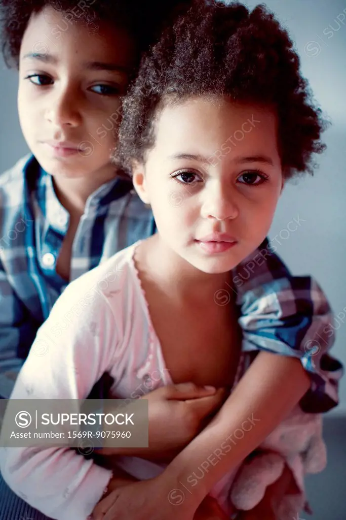 Young brother and sister, portrait