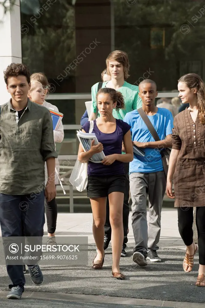 University students walking on campus