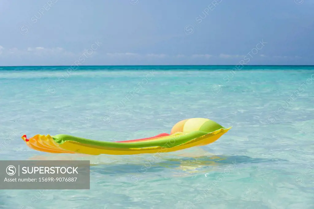Pool raft floating in ocean