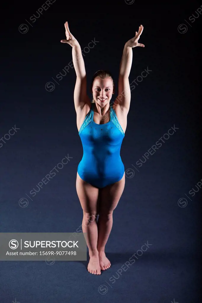 Gymnast performing floor routine