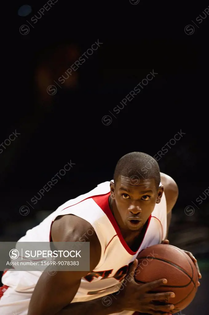 Basketball player concentrating on game
