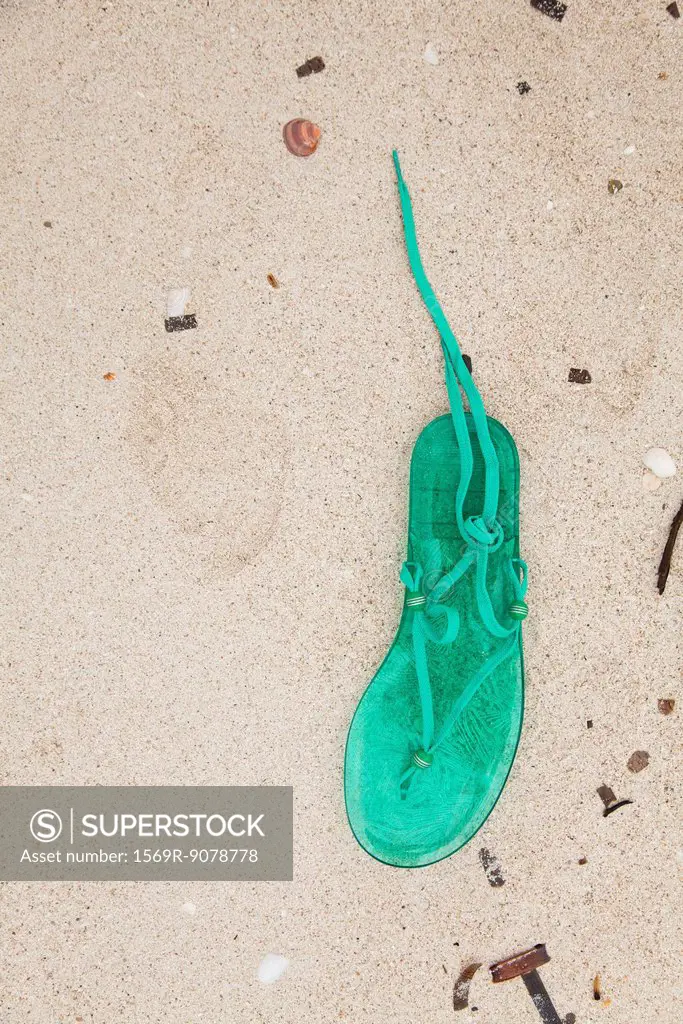 Sandal left on beach