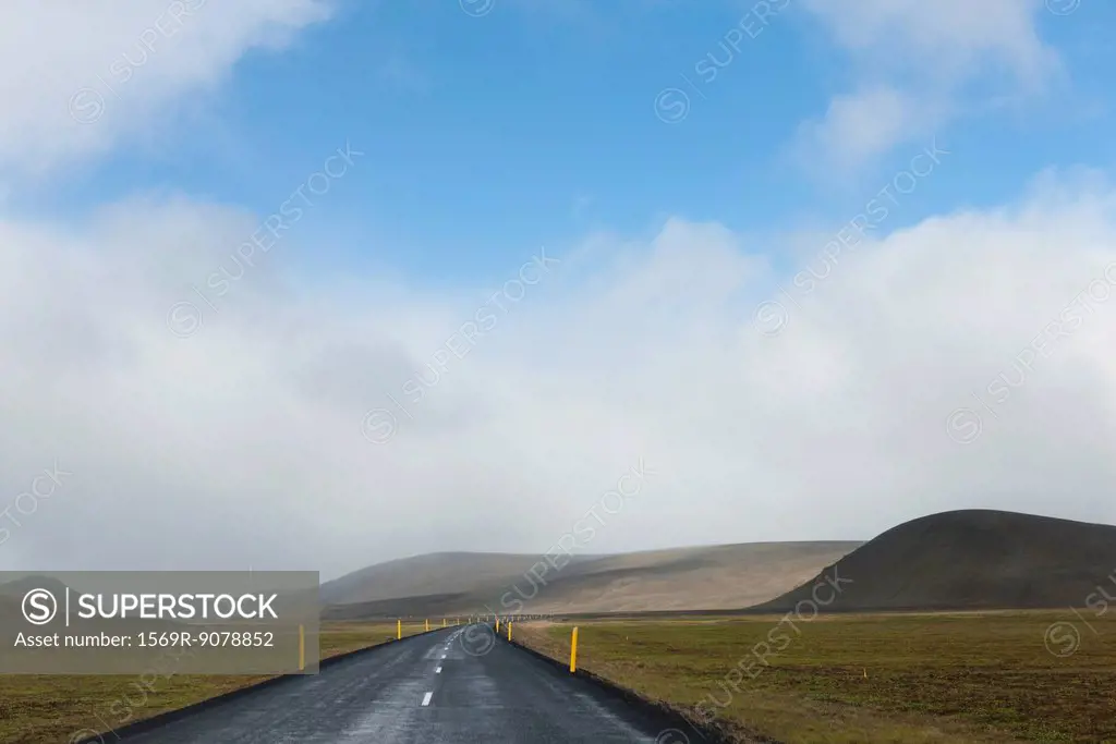 Iceland, road through barren countryside