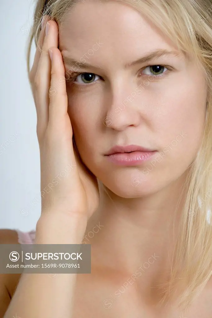 Young woman with frustration expression, portrait