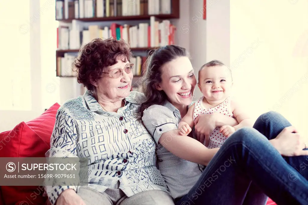 Grandmother, mother and baby girl, portrait