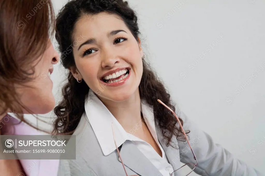Businesswomen chatting