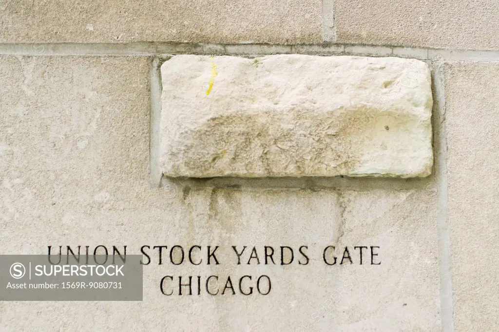 Close front of the Chicago Tribune, Union Stock Yard Gate
