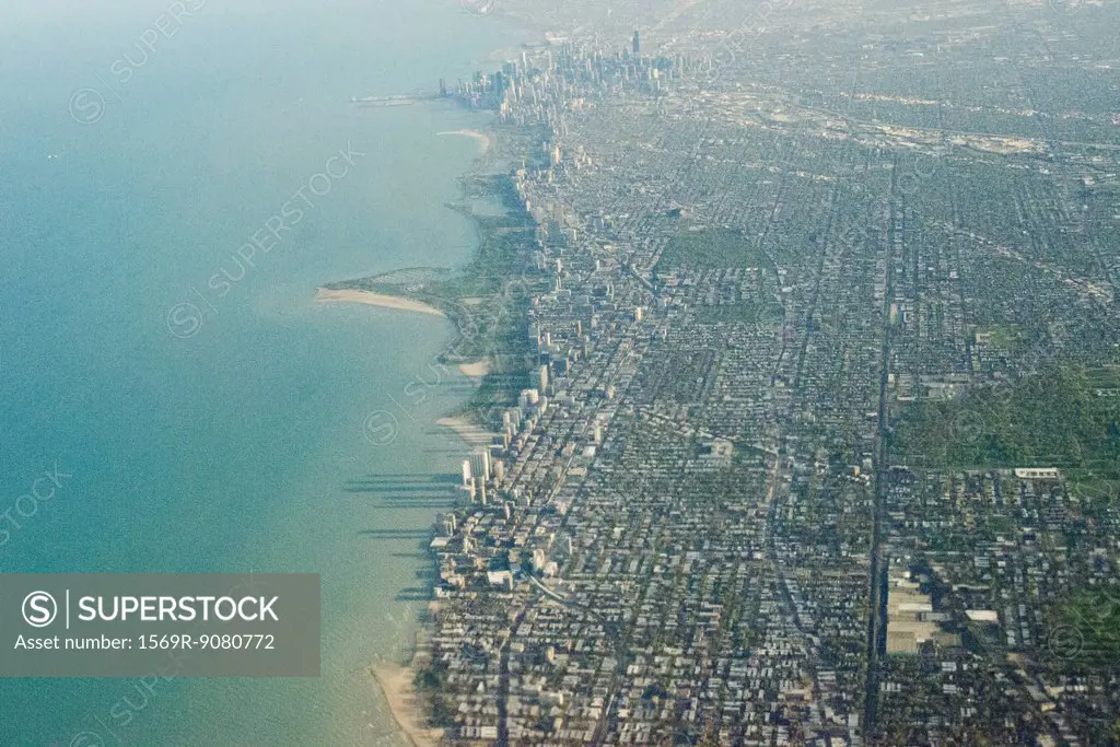 American city seen from an airplane, Chicago