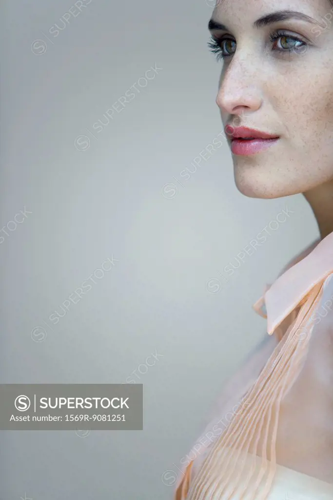 Young woman in profile, portrait