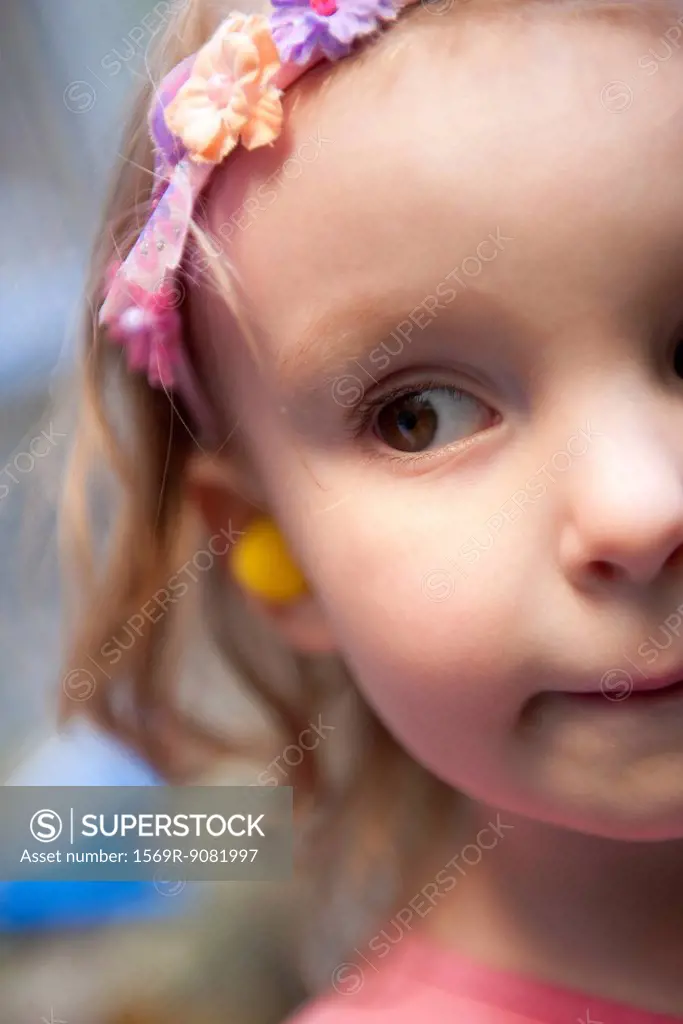 Little girl with headband, cropped