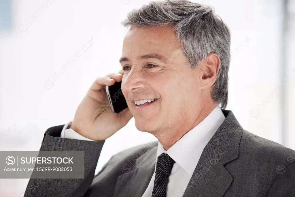 Business executive using cell phone