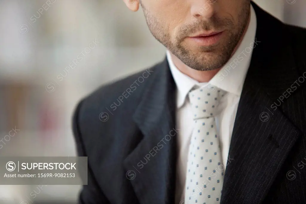 Businessman wearing suit and tie, cropped
