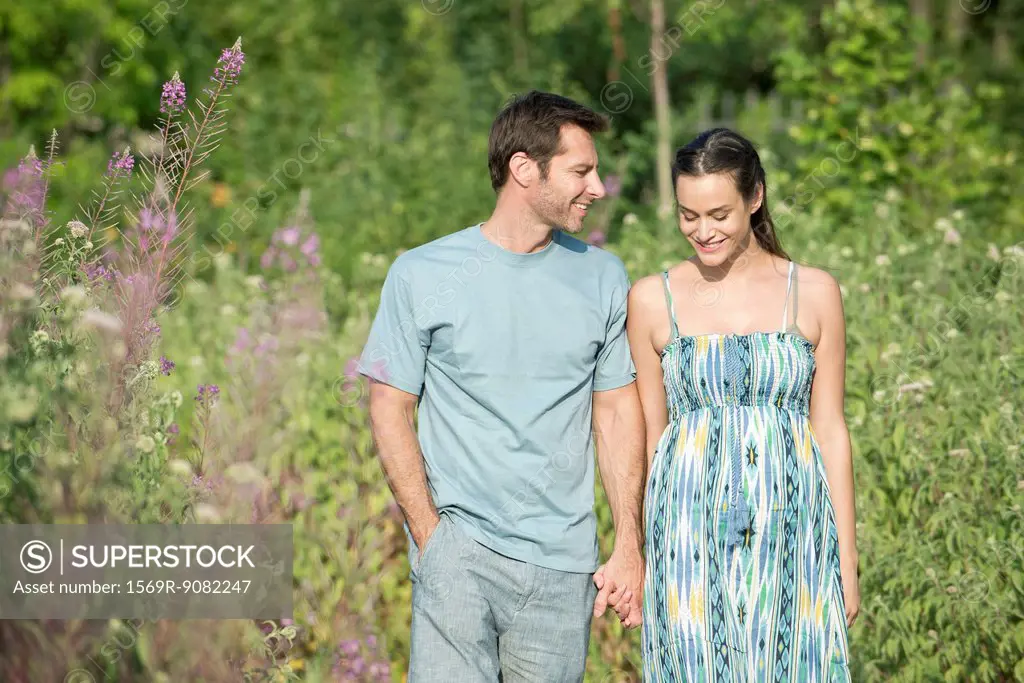 Couple on walk in countryside