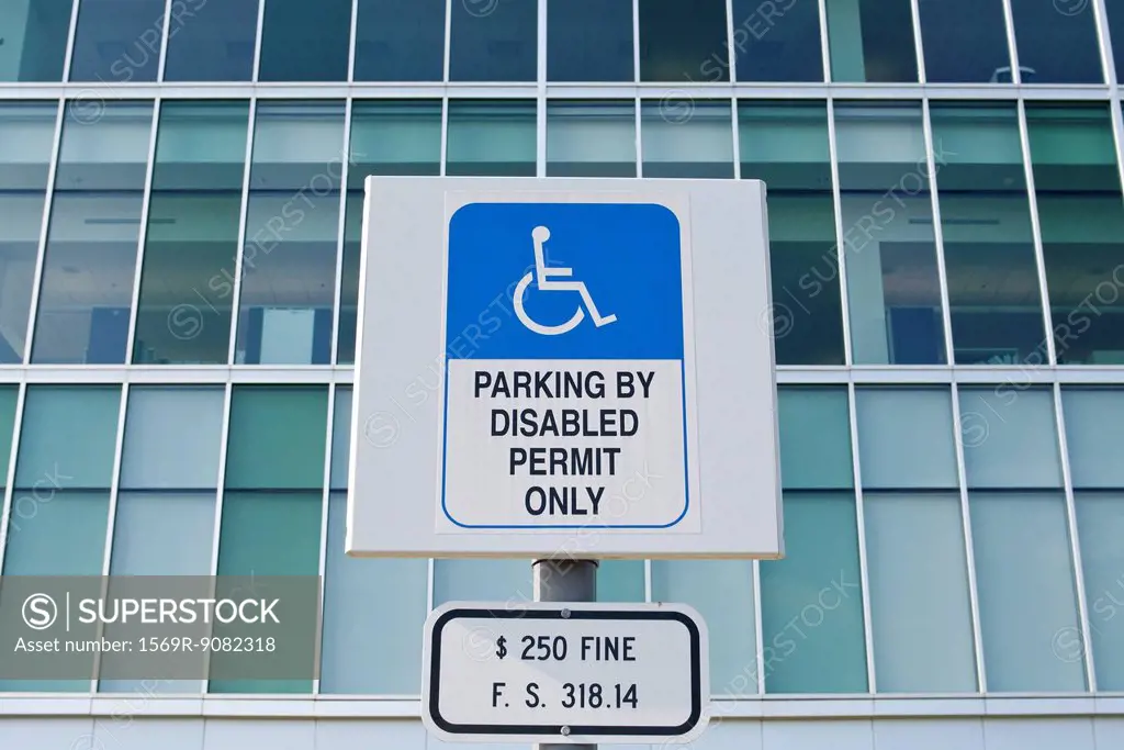 Handicapped parking only warning sign