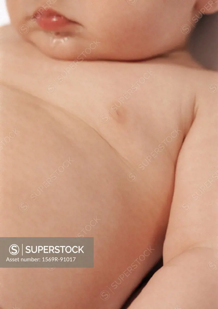 Baby´s chin and belly, close-up