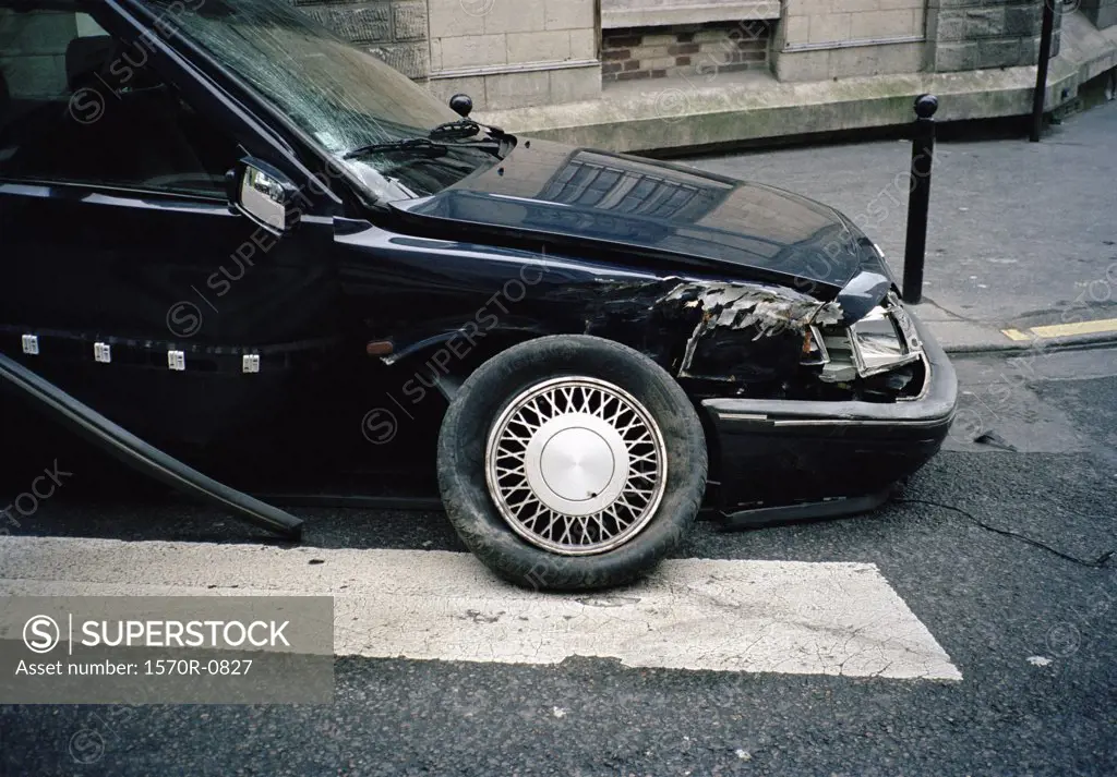 A damaged car