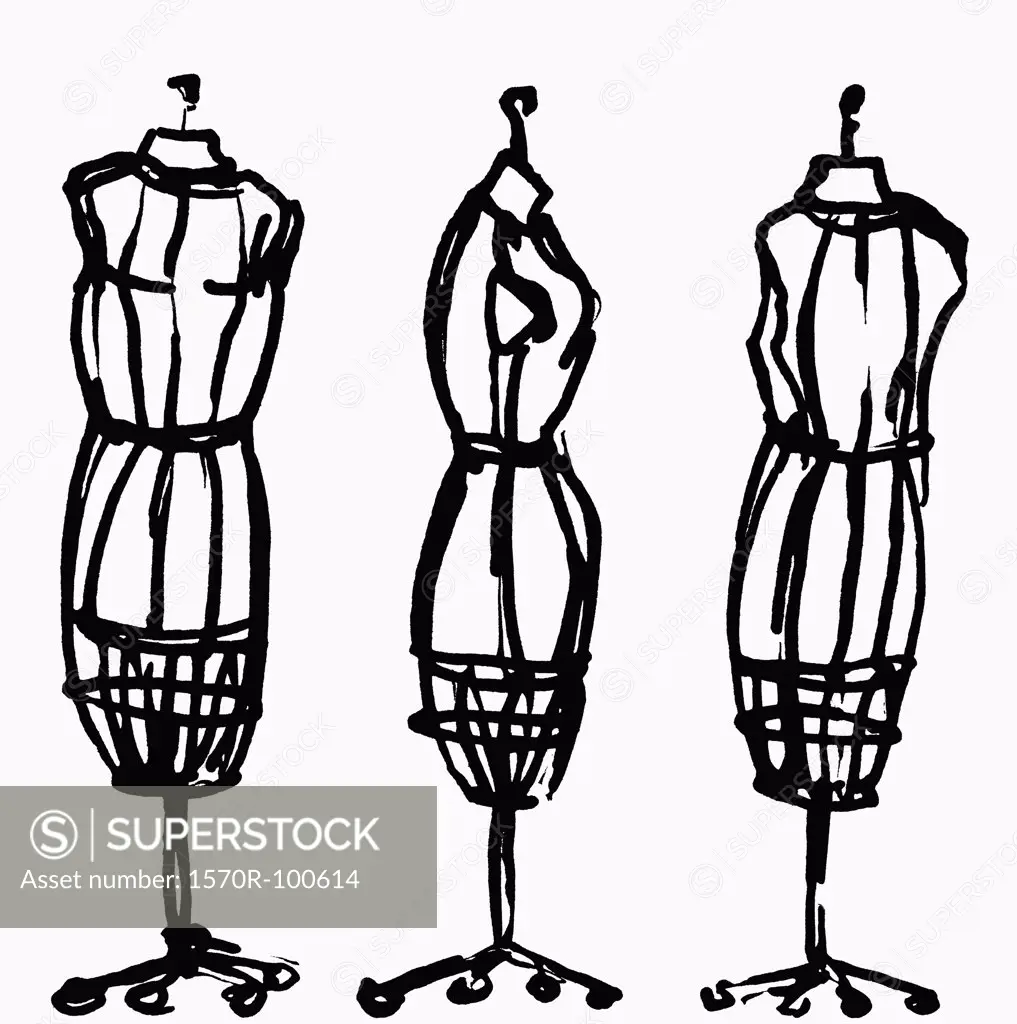 Three dressmakers models