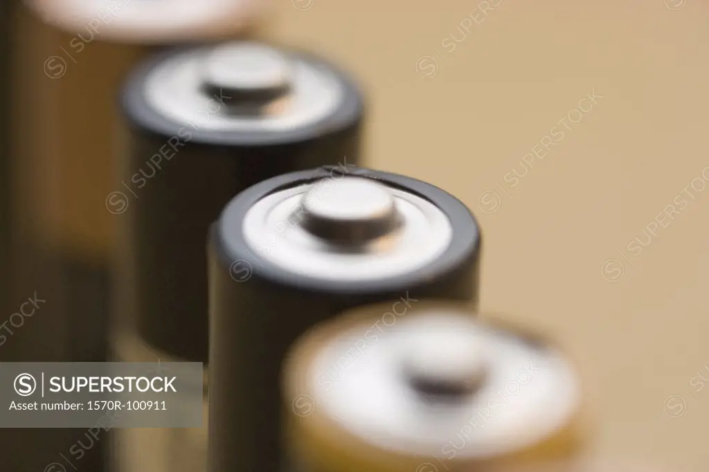 A row of batteries