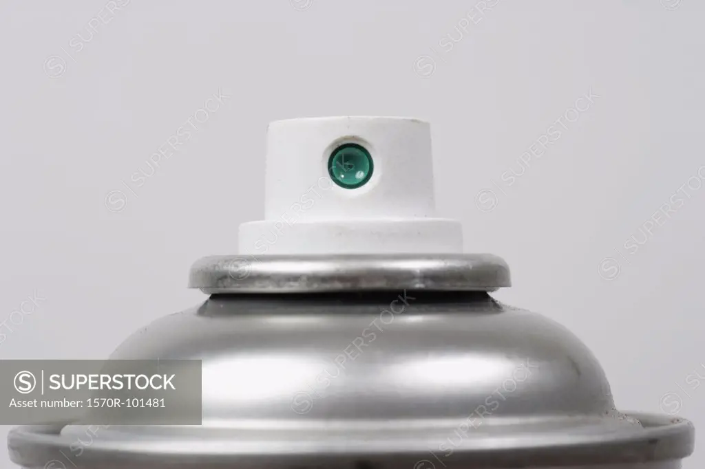 Close up of the nozzle of an aerosol can