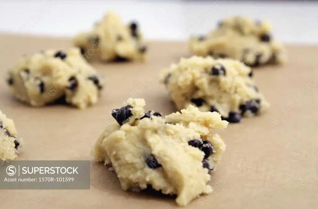 Close up of chocolate chip cookie dough