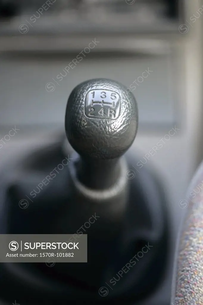 Top view of a gear shift in a vehicle