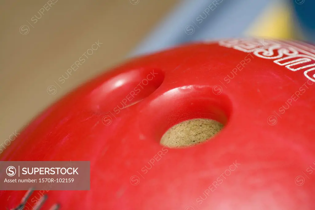 A bowling ball, close up