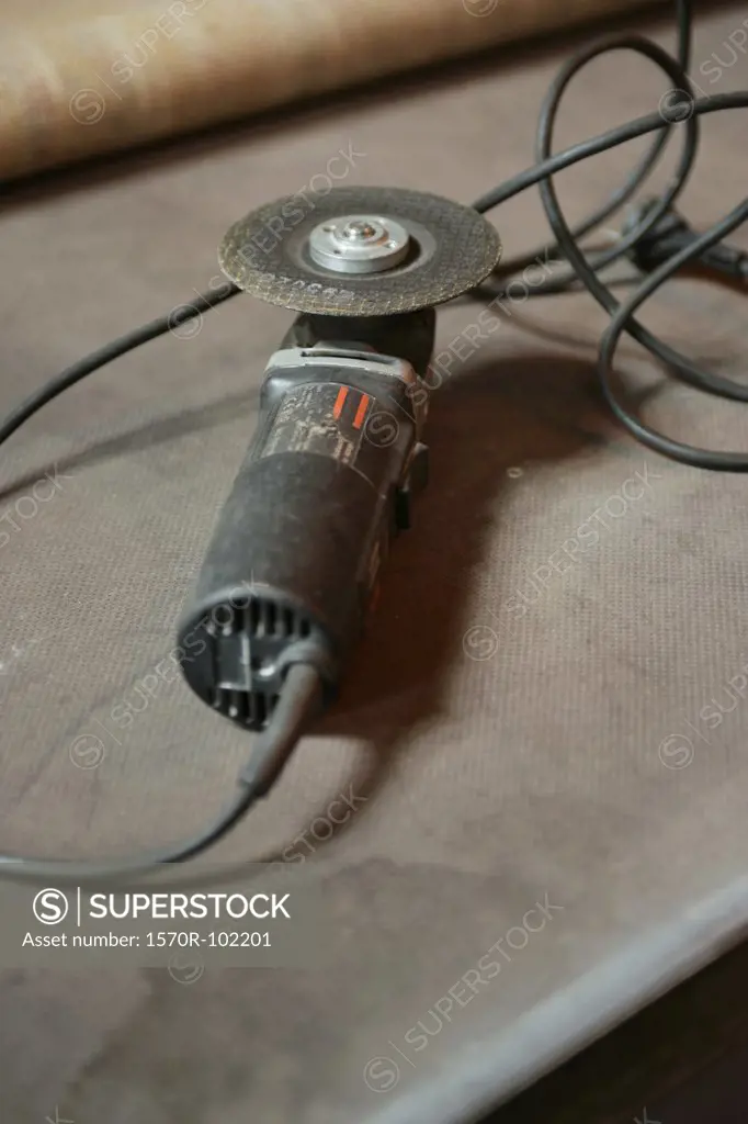 High angle view of a circular drill