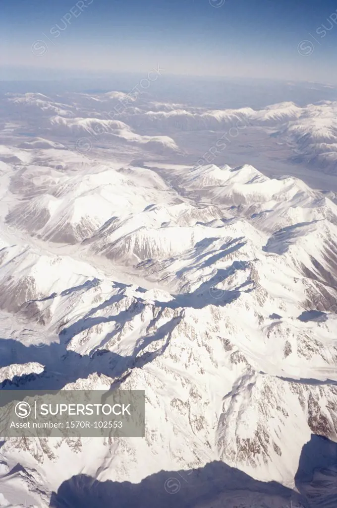 Snow covered mountain ranges, Christchurch, New Zealand