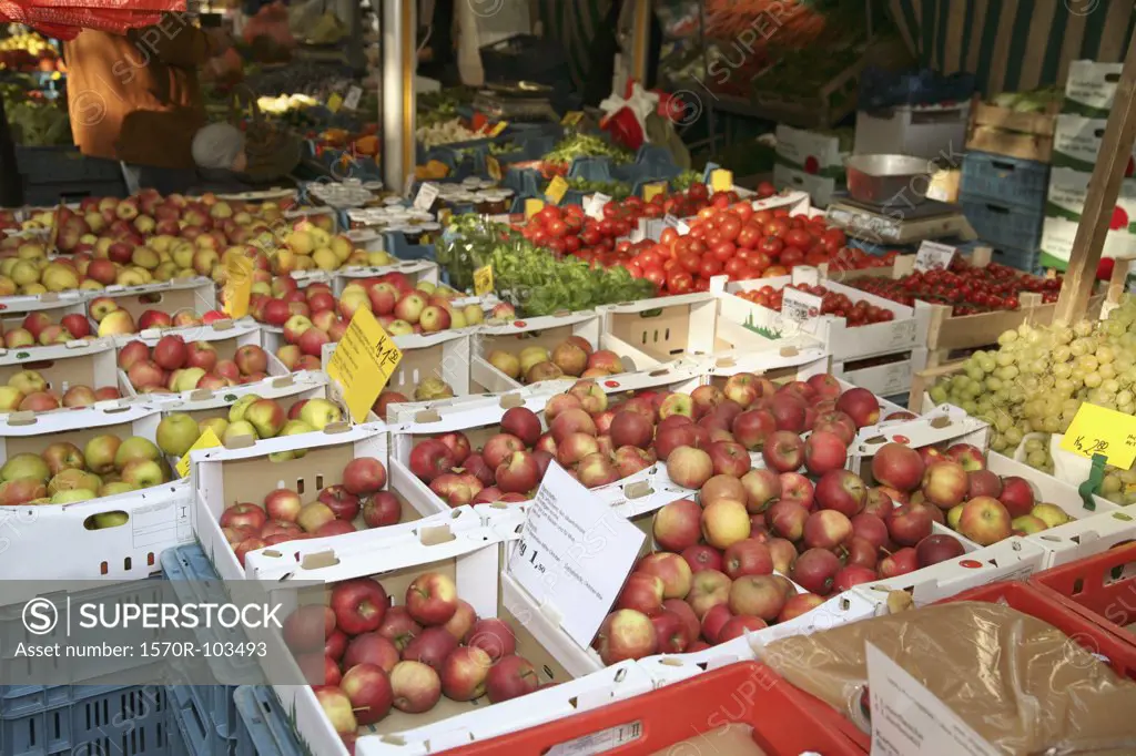 Assorted fruit and vegetables at market
