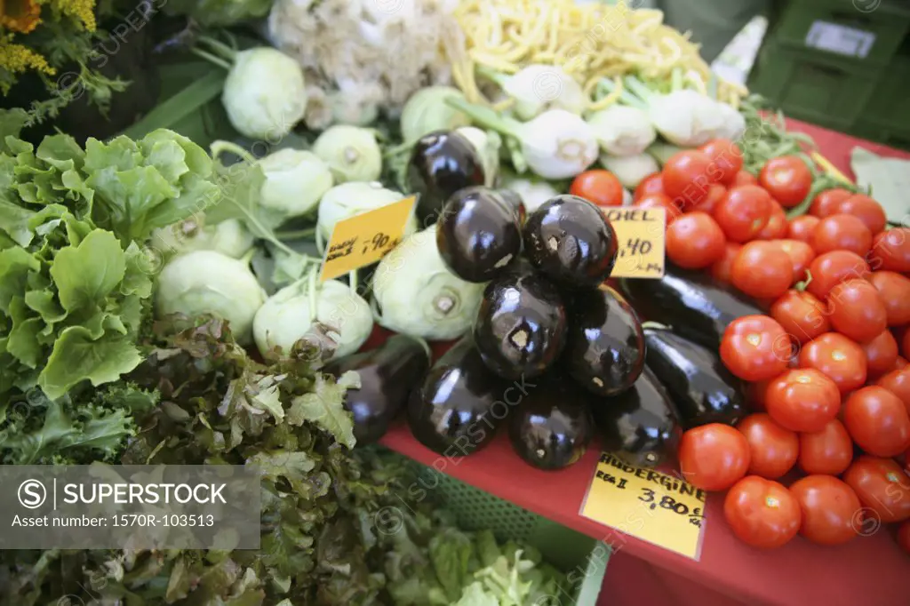 Assorted vegetables at market