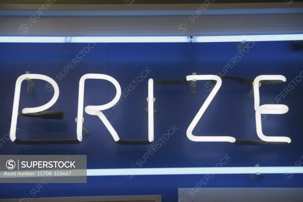 Prize’ neon sign