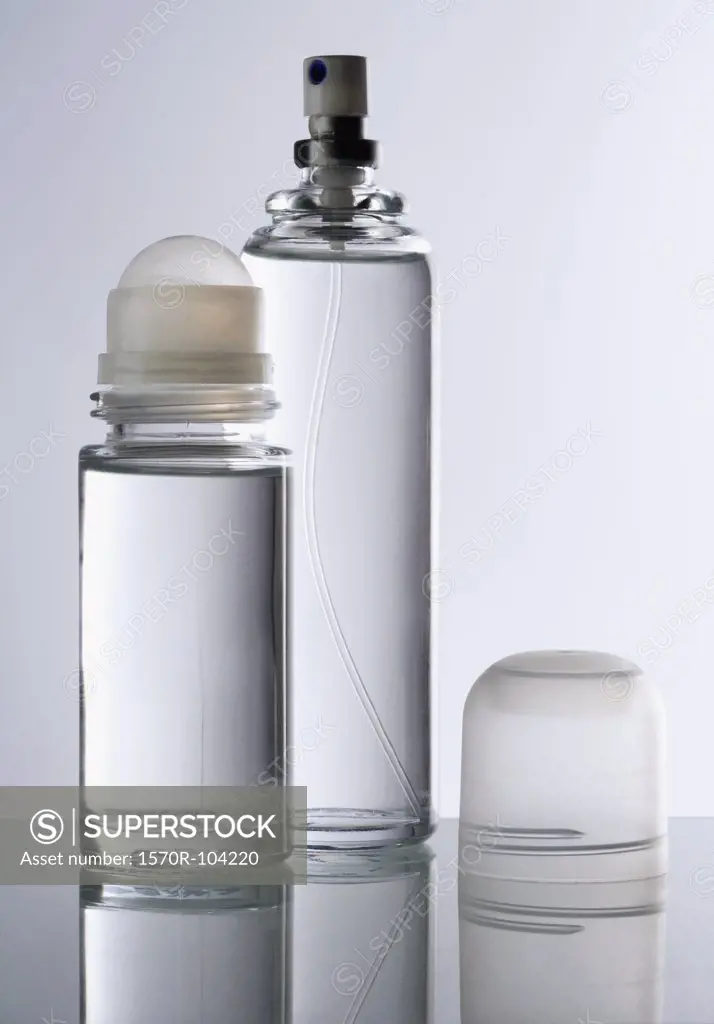 Glass deodorant and perfume bottle