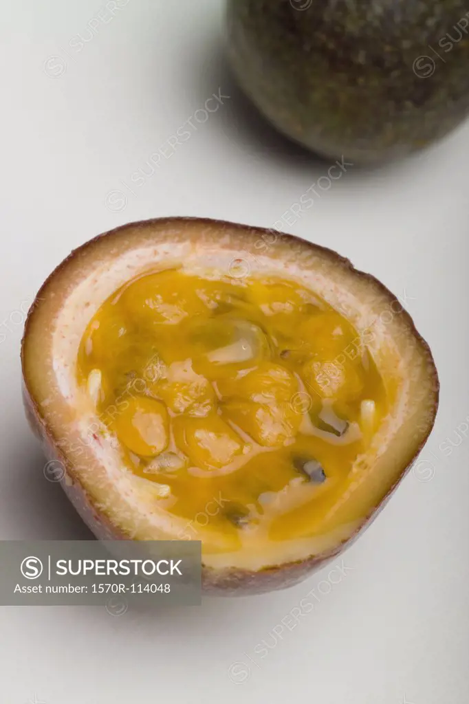 Cross section of passion fruit