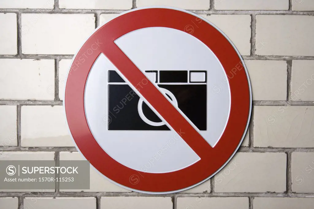 No photography’ sign