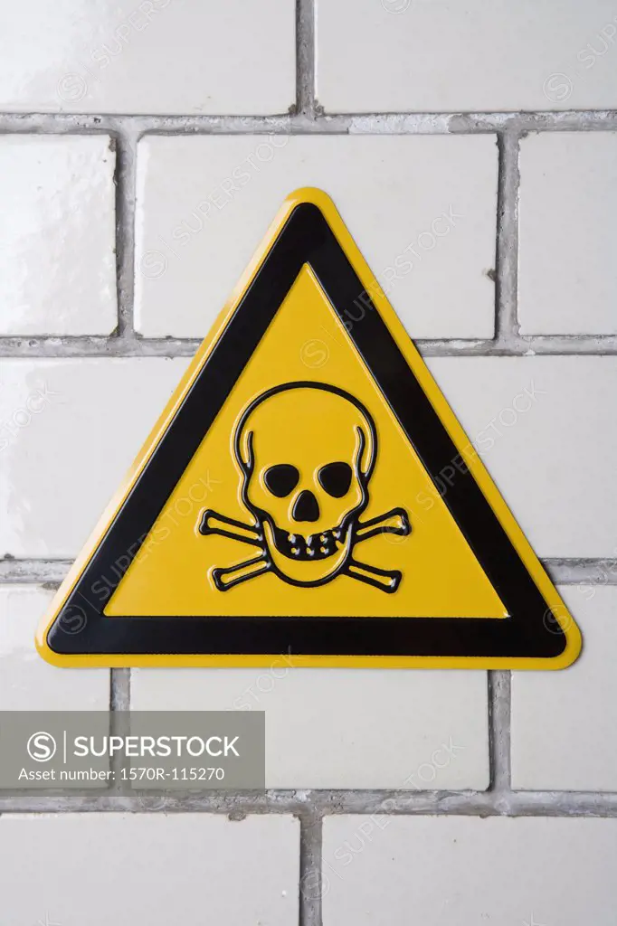 Toxic substance sign with skull and crossbones