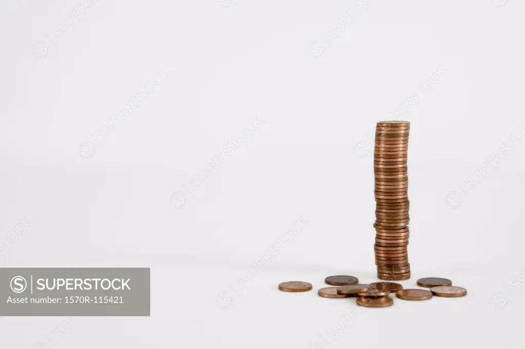 Stack of copper coins