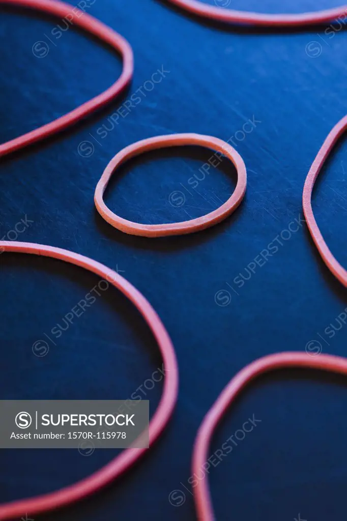 Rubber bands on a desk