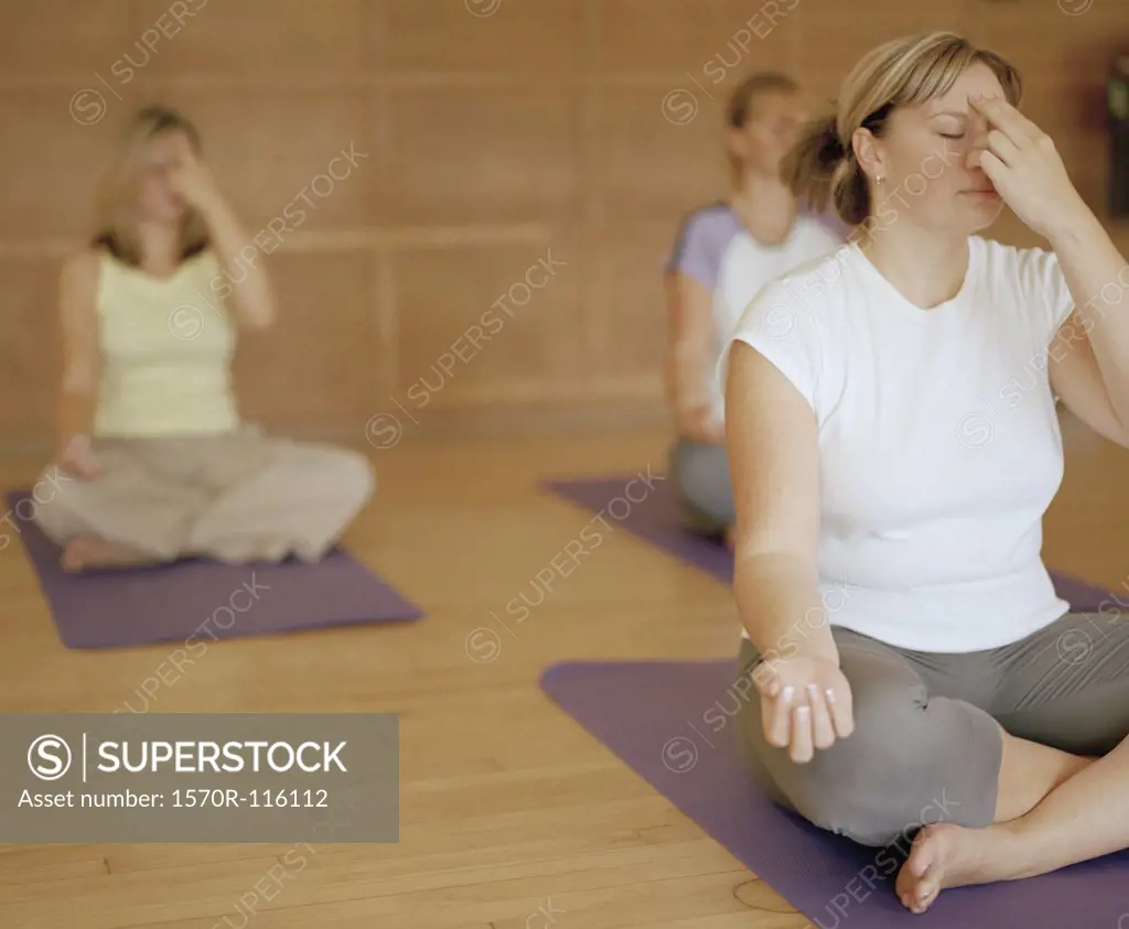 A yoga class