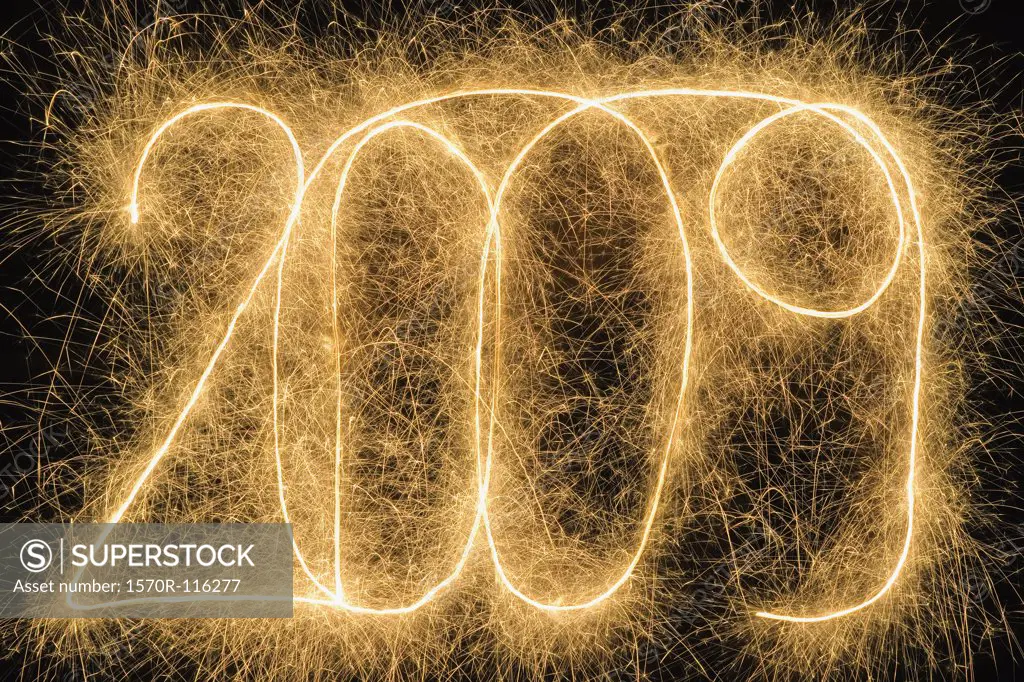 '2009' drawn with a sparkler