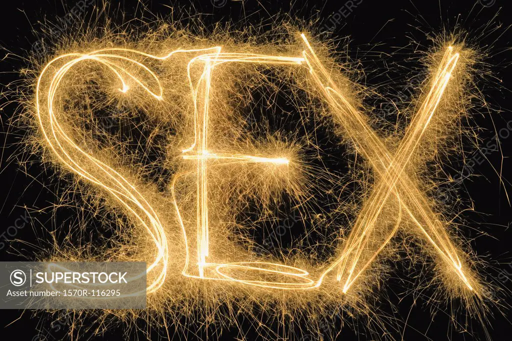 'Sex' drawn with a sparkler