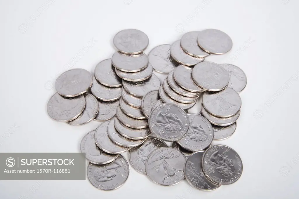 A pile of quarters