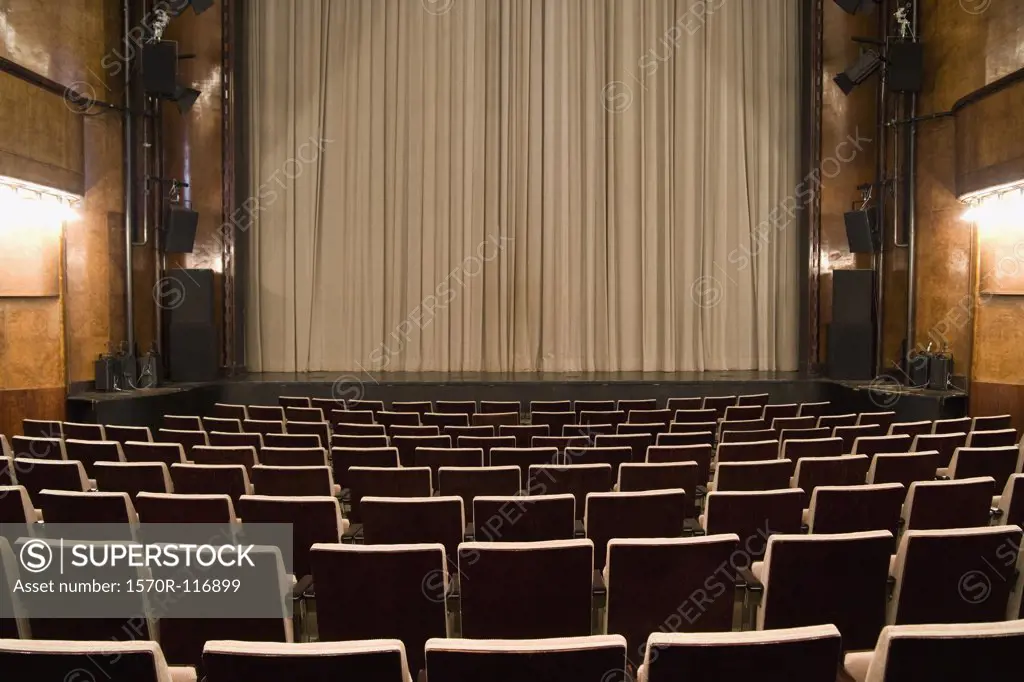 An empty art deco theatre
