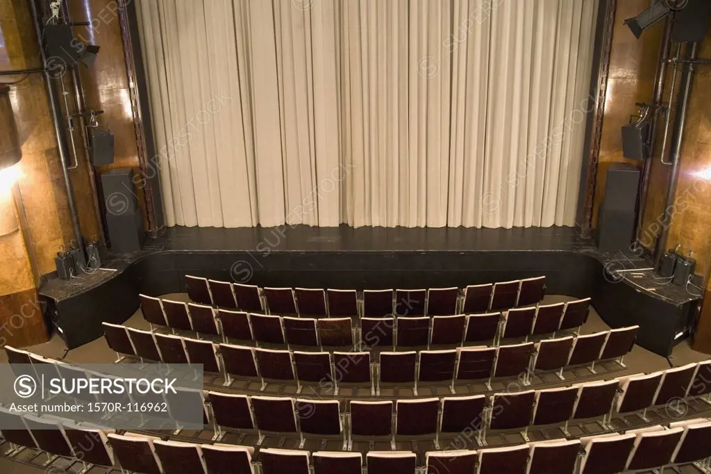 An empty art deco theatre