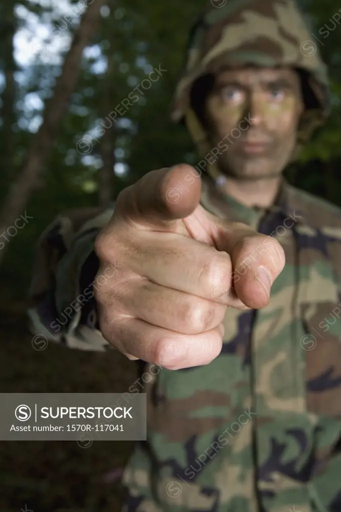 Soldier pointing