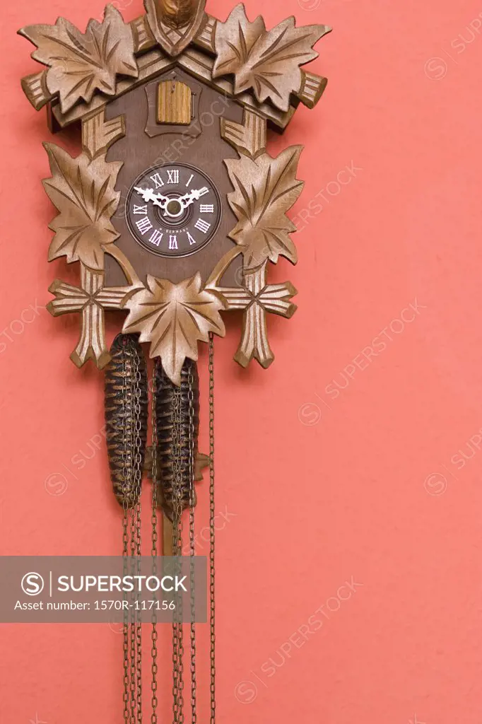 A cuckoo clock on a wall