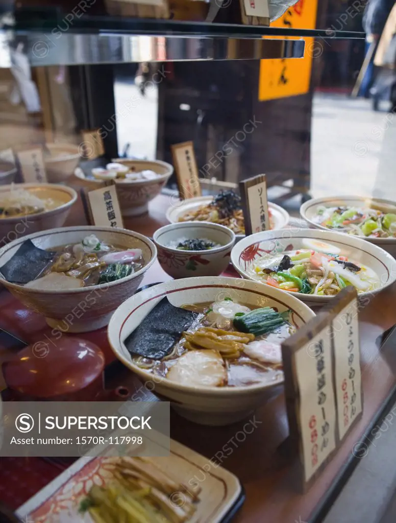 Window display of a Japanese restaurant