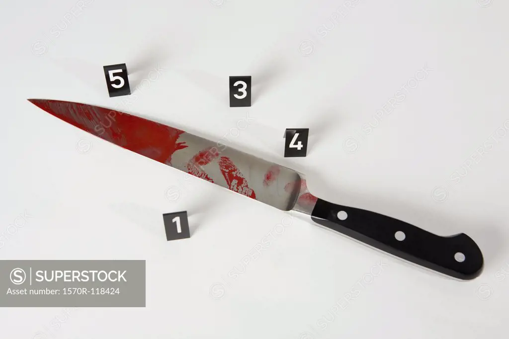 A knife in a crime scene