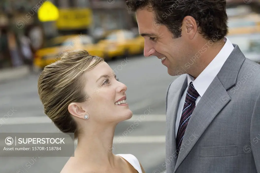 A bride and groom in New York