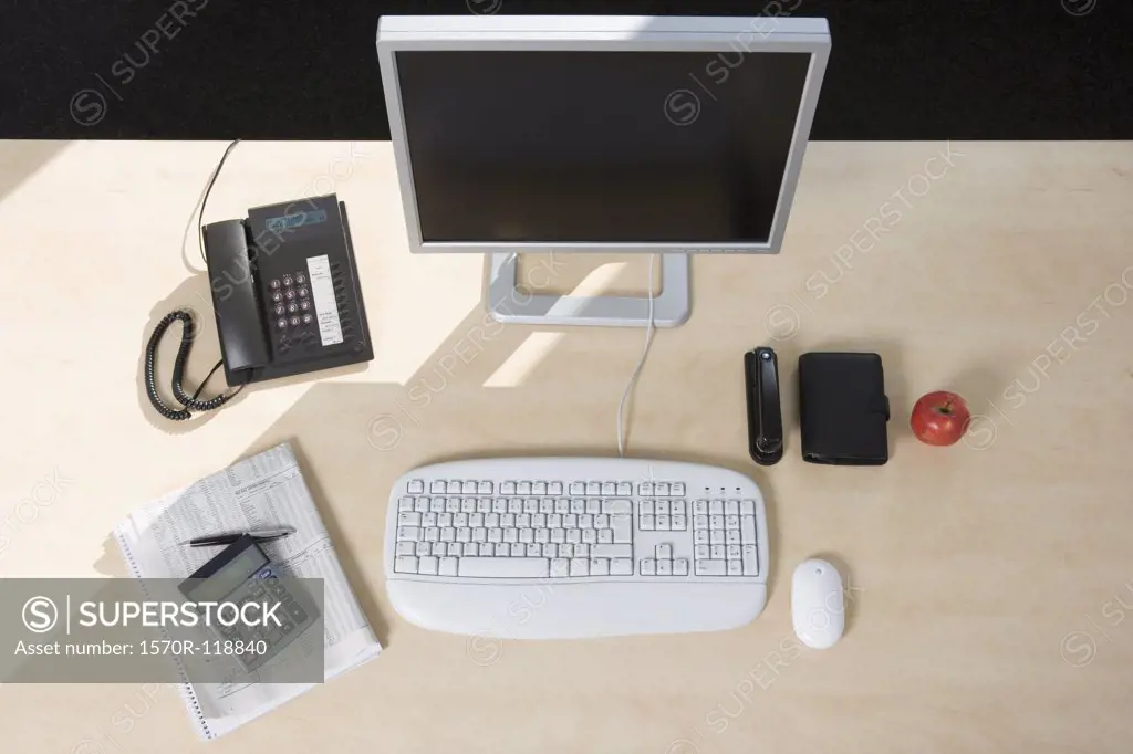 Office equipment on a desk